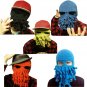 Unisex Winter Warm Knitted Crochet Wool Ski Face Mask Octopus Squid Cap Beanie Hat