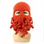 Unisex Winter Warm Knitted Crochet Wool Ski Face Mask Octopus Squid Cap Beanie Hat
