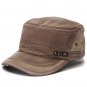 Man Woman Vintage Military Washed Cadet Hat Army Plain Flat Cap