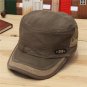 Man Woman Vintage Military Washed Cadet Hat Army Plain Flat Cap