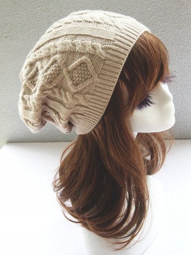 Women Fashion Double Helix Wool Cap Knit Hat