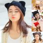 Women Ladies Crochet Knitted Cat Ear Devil Slouch Beanie Hat Winter Warm Cap