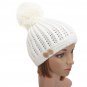 Women Ladies Button Crochet Knitted Beret Hat Ski Beanie Ball Wool Winter Warm Cap