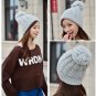 Women Ladies Crochet Knitted Beret Hat Ski Beanie Ball Wool Winter Warm Cap