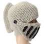 Unisex Winter Warm Wool Stripes Knit Ski Riding Knight Helmet Hat Cap