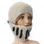 Unisex Winter Warm Wool Stripes Knit Ski Riding Knight Helmet Hat Cap