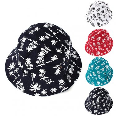 Coconut Palm Unisex Bucket Hat Boonie Hunting Fishing Outdoor Sun Cap