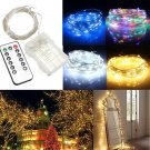 10M 100 LED Battery Operated Silver Wire String Fairy Light Xmas + Remote Controller