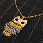 Pop Cute Colorful Owl Shaped Sweater Chain Golden