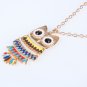 Pop Cute Colorful Owl Shaped Sweater Chain Golden
