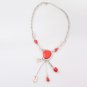 Elegant Imitation Red Coral Pendant Necklace