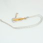 Stunning Violin Pendant Rhinestone Necklace Silver