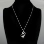 Unique Heart-Shaped Rhinestone Pendant Necklace