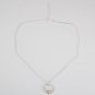 Alloy and Rhinestone Necklace with Heart Shape Pendant Necklace Gold Champagne