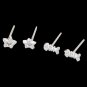 24 Pairs Different Shape Stud Earrings Silver