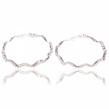 Full Rhinestone Hoop Earrings