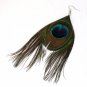 Green Elegant Fashionable Peacock Feather Drop Earrings