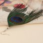 Green Elegant Fashionable Peacock Feather Drop Earrings