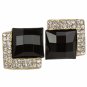 Noble Elegant Zircon Clear Rhinestone Gold-plated Piercing Stud Earrings Black