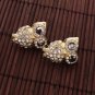 Stylish Golden Owl Alloy Rhinestone Stud Earrings