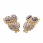 Stylish Golden Owl Alloy Rhinestone Stud Earrings