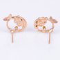 2pcs Luxury Hollow-out Clownfish Shape Rhinestone Women's Stud Earrings Colorful