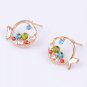 2pcs Luxury Hollow-out Clownfish Shape Rhinestone Women's Stud Earrings Colorful