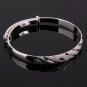 Charming Diagonal Stripe Push-pull Adjustable Bangle Bracelet Silver