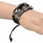 Fashionable Pirates Style Skull Leather Bracelet Black