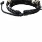 Fashionable Pirates Style Skull Leather Bracelet Black