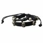 Fashionable Pirates Style Skull Leather Bracelet Black