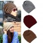 Mens Womens Knit Winter Skull Ski Crochet Beanie Neck Warmer Hat