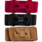 New Women's Girls Graceful Bowknot Elastic Lovely Belt With Buckle Waistband