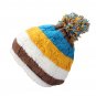 Women Ladies Crochet Beanie Hat Multi colored Coral Fleece Linen Ball Cap