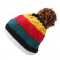 Women Ladies Crochet Beanie Hat Multi colored Coral Fleece Linen Ball Cap