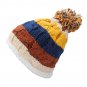Women Ladies Crochet Beanie Hat Multi colored Coral Fleece Linen Ball Cap