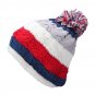 Women Ladies Crochet Beanie Hat Multi colored Coral Fleece Linen Ball Cap