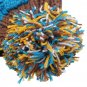 Women Ladies Crochet Beanie Hat Multi colored Coral Fleece Linen Ball Cap