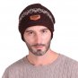 Men Knitted Slouch Beanie Hat Coral Fleece Linen Double Layers Elastic Moutaineering Outdoor Cap
