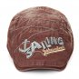 Mens Vintage Beret Hat SAILING Embroidery Washed Cotton Paper Boy Cap