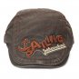 Mens Vintage Beret Hat SAILING Embroidery Washed Cotton Paper Boy Cap