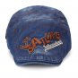 Mens Vintage Beret Hat SAILING Embroidery Washed Cotton Paper Boy Cap