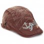 Mens Vintage Beret Hat SAILING Embroidery Washed Cotton Paper Boy Cap