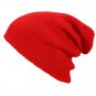 Unisex Men Women Knitted Slouch Beanie Hat Hole Elastic Outdoor Pure Color Cap
