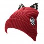 Ladies Female Knitted Beanies Lace Devil Horns Diamond Woolen Orechiette Novelty Hat