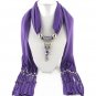 Crystal Fox Pendant Tassel Scarf Necklace Women Jewelry Autumn Winter