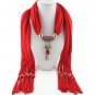 Crystal Fox Pendant Tassel Scarf Necklace Women Jewelry Autumn Winter