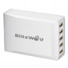 BlitzWolf® 40W Smart 5-Port High Speed Desktop USB Charger With Power3S Tech For iPhone