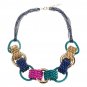 Multi Color Round Circle Elegant Choker Bib Charm Chain Necklace