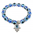 Handmade Unisex Evil Eye Glass Beads Palm Elastic Bracelet
